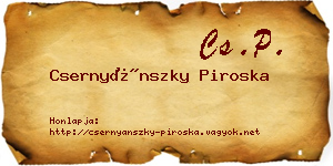 Csernyánszky Piroska névjegykártya